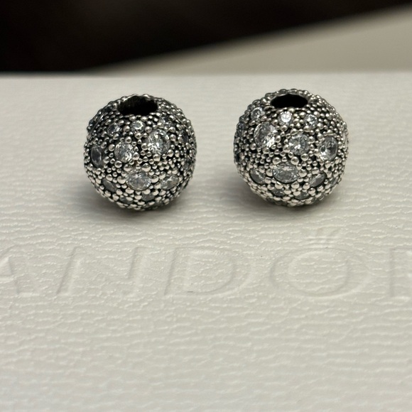 Pandora White Cz Cosmic Star Clip Charms - 2 pieces - Picture 3 of 3